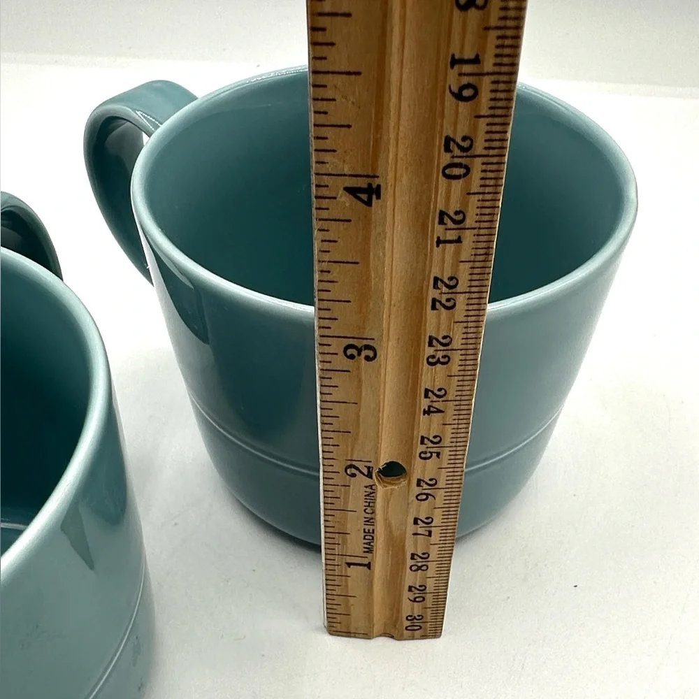 2 Crate&Barrel Blue Aaron Probyn Mugs. Pattern is Hue. Discontinued.